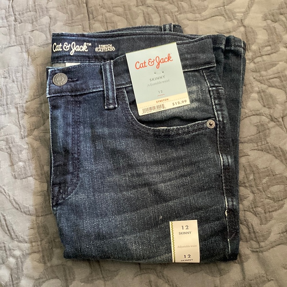 Cat and Jack jeans size 12 skinny brand new with tags